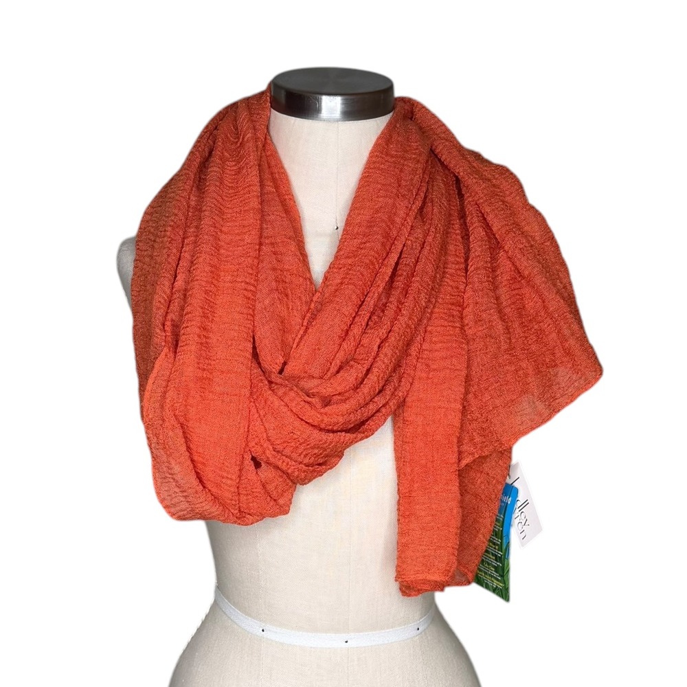 HADLEY WREN Terracotta Scarf Orange Insect Shield Repellent Wrap Women's OS NEW